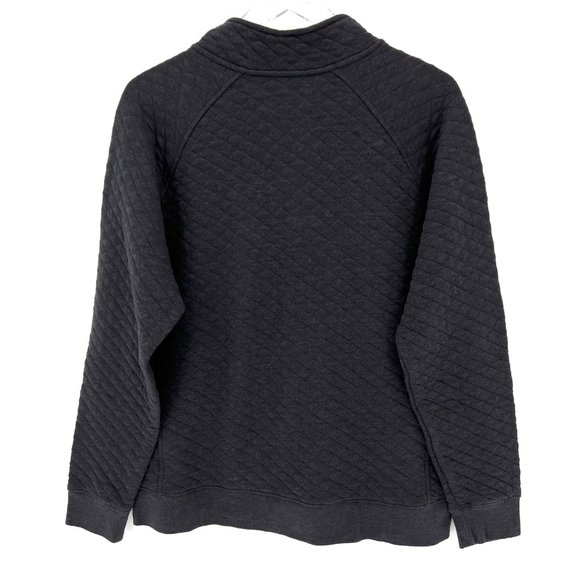 Eddie Bauer Quilted Quarter Snap Pullover Sweater Sweatshirt Grey Size Medium - Picture 5 of 9